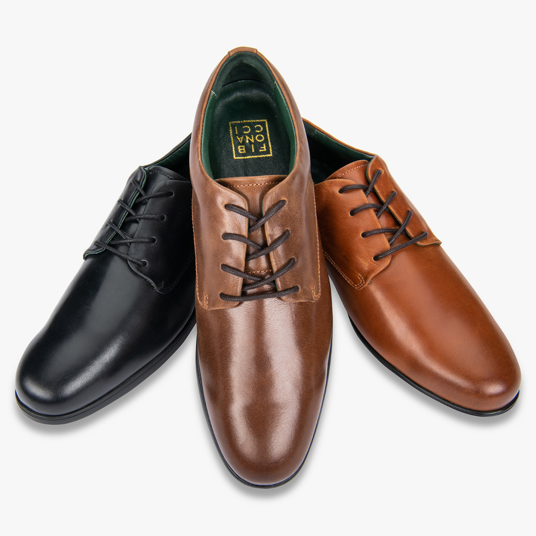 Mens Round Toe Lace Up Loafer Derby Shoe Business Oxford