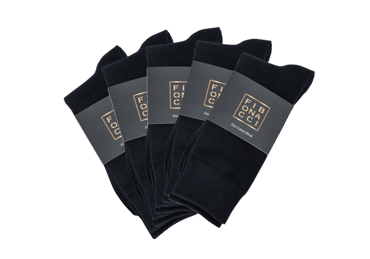 Black Cotton Socks | Fibonacci Footwear