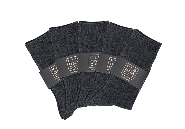 Charcoal Wool Sock | Fibonacci Footwear